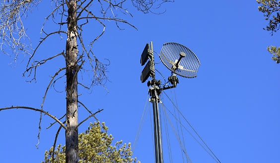 Antenna mast erected