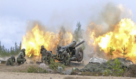 Firing in NF21-exercise in Rovajärvi on May 2021.