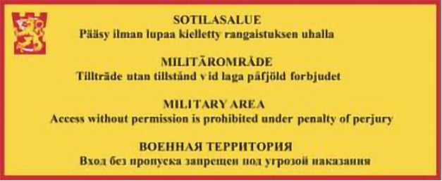 Sotilasalue kieltotaulu