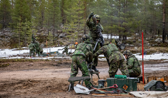 Mortar company firing.