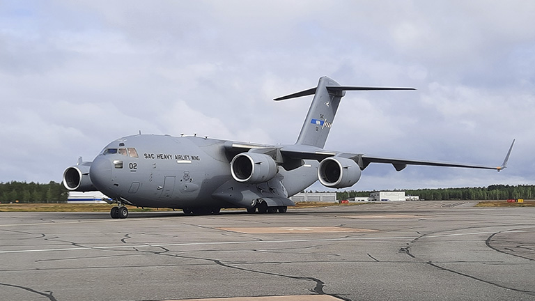 C 17 transport aircraft visit Utti Jaeger Regiment The Finnish Army