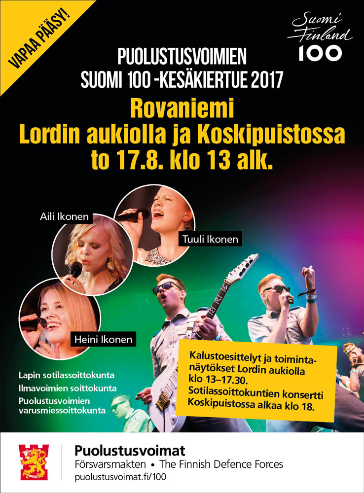 Puolustusvoimien Suomi 100 -kesäkiertue 2017 Rovaniemellä  - Armén