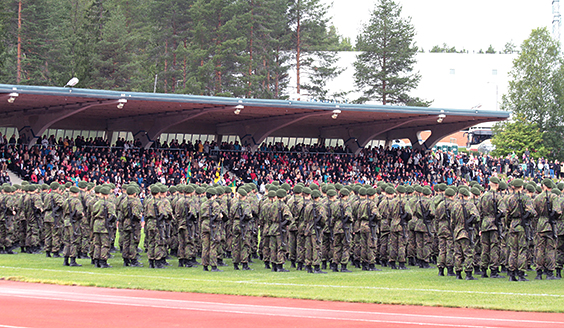 Sotilasvala Vimpelinlaakson urheilustadionilla