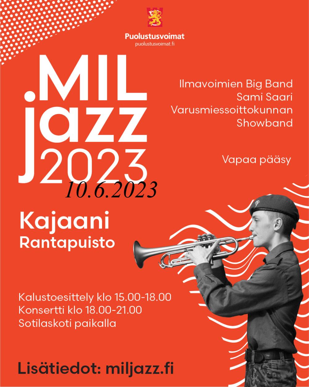 MILjazz 2023 Puolustusvoimien kesäkiertue Kajaani MILjazz 2023 Puolustusvoimien kesäkiertue Kajaani