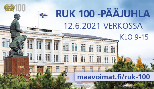 RUK:n päärakennus ja tekstit: RUK 100 -pääjuhla 12.6.2021 verkossa klo 9-15, maavoimat.fi/ruk-100