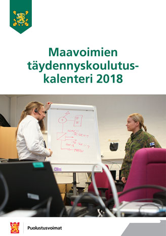 Maavoimien täydennyskoulutuskalenteri 2018, Puolustusvoimat, kansikuva.
