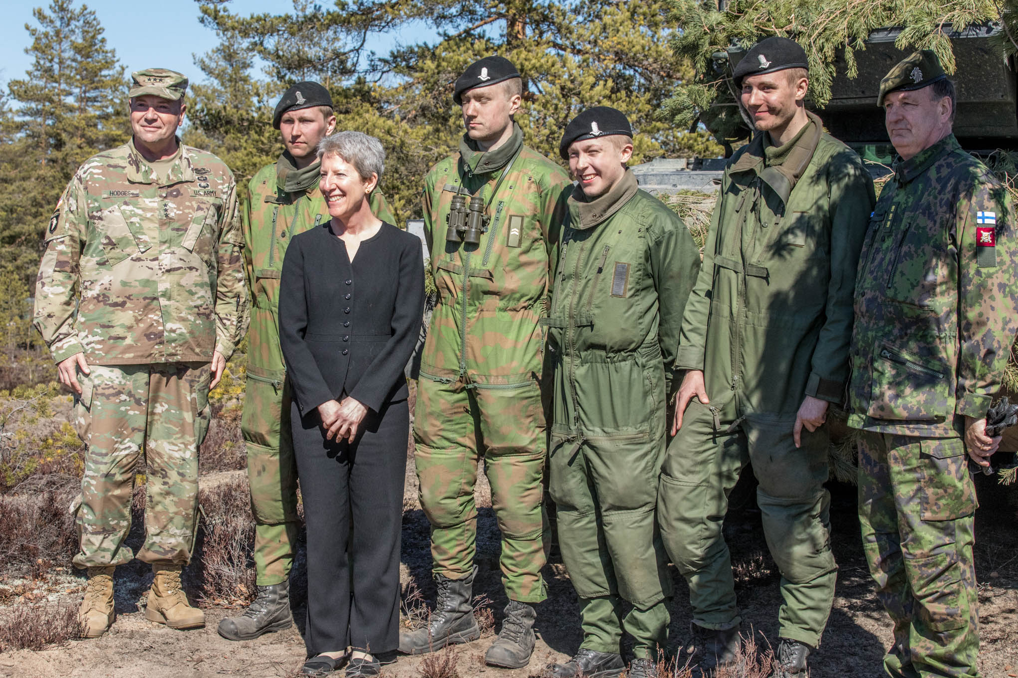 Group photo of soldiers in the woods