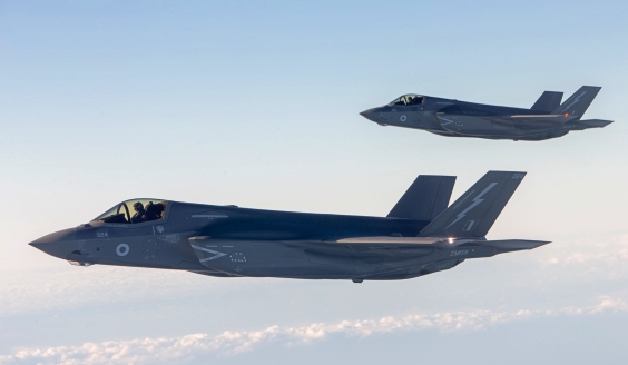 Two Royal Air Force F-35B Lightning II fighters