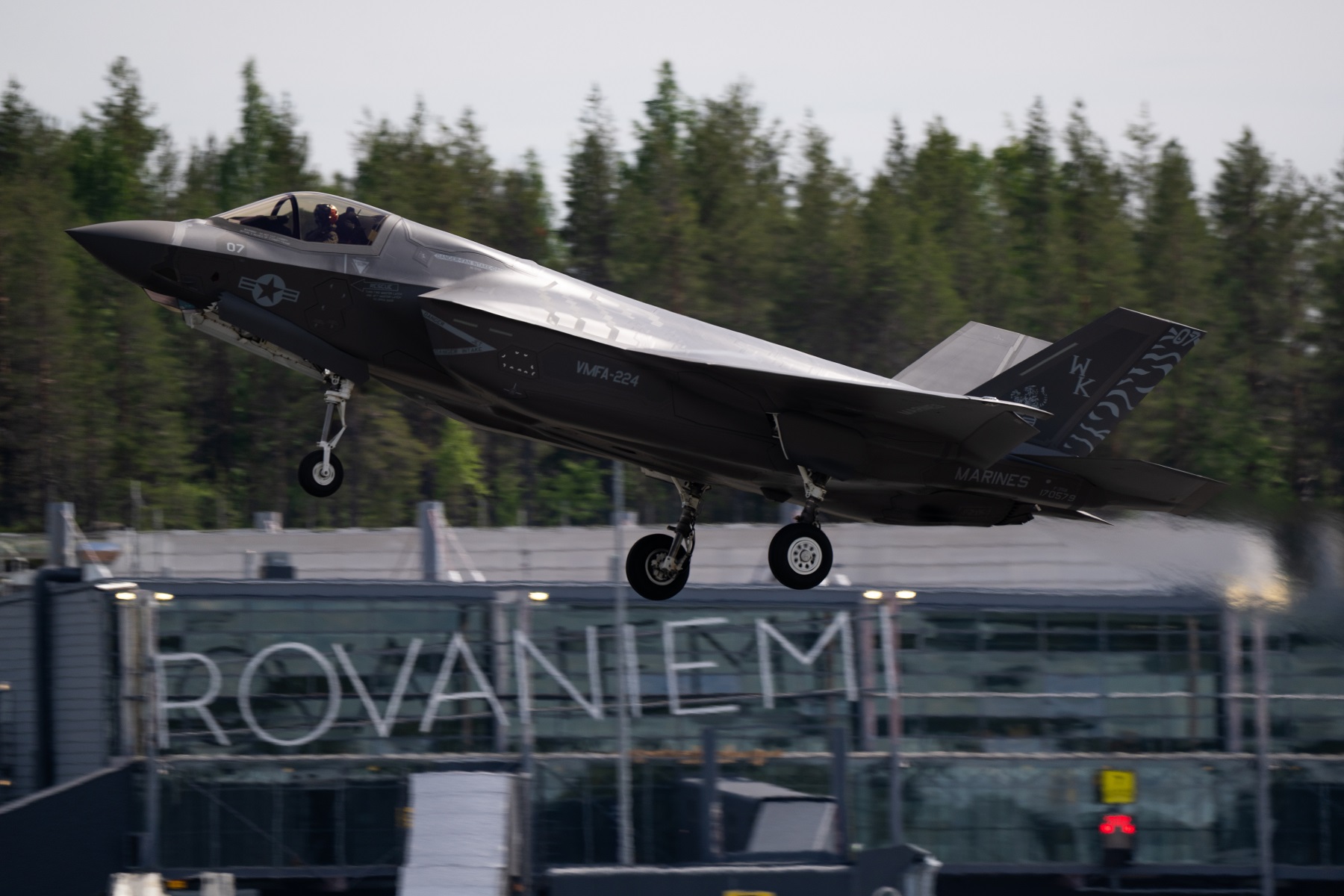 U.S. Marine Corps F-35B Lightning II fighter jet at Rovaniemi Air Base
