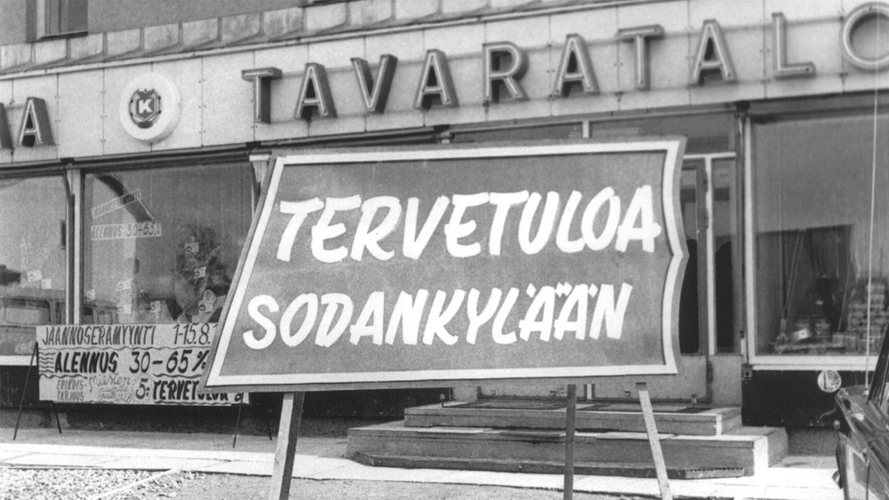 Tervetuloa Sodankylään kyltti vuonna 1964